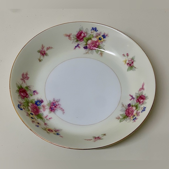 Mid Century Vintage F & B Japan Fine China Ivory Floral Soup Salad Bowl - Picture 5 of 11